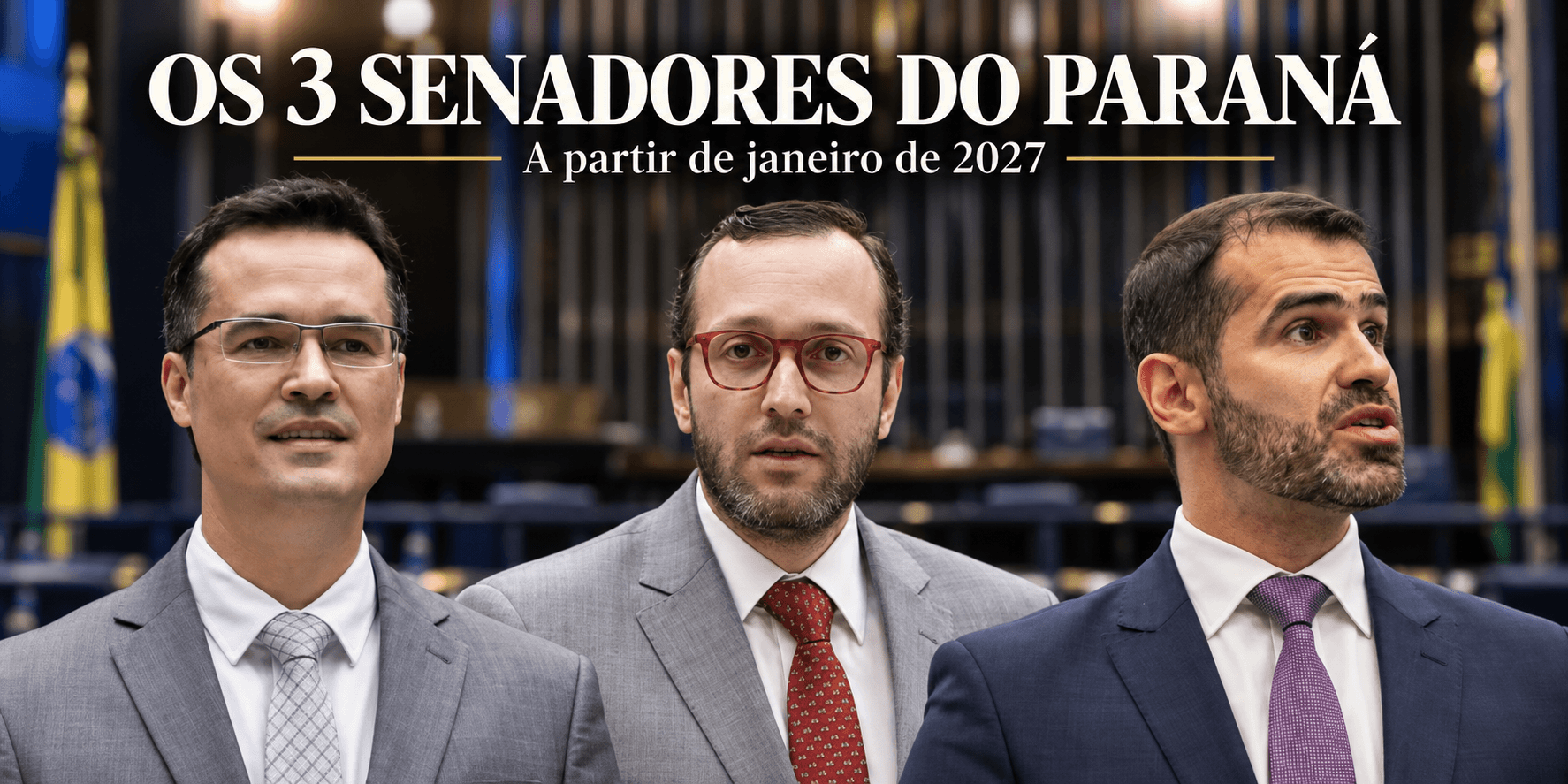 Paraná terá três senadores alinhados a Sergio Moro a partir de janeiro de 2027