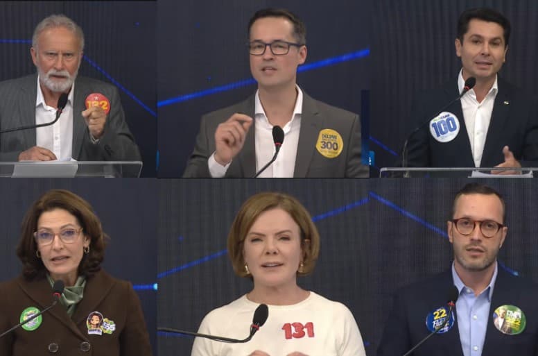 No debate da Band, Curi escolhe propostas enquanto adversários travam enfadonhos confrontos de esquerda e direita